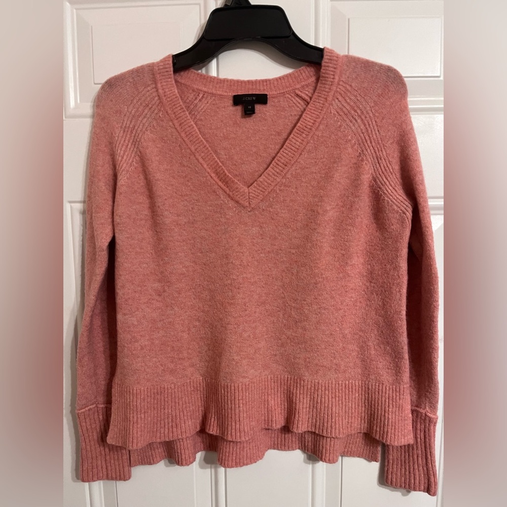 J.Crew Supersoft Alpaca Wool Blend V-Neck Sweater Women’s XS Pink Long Sleeve